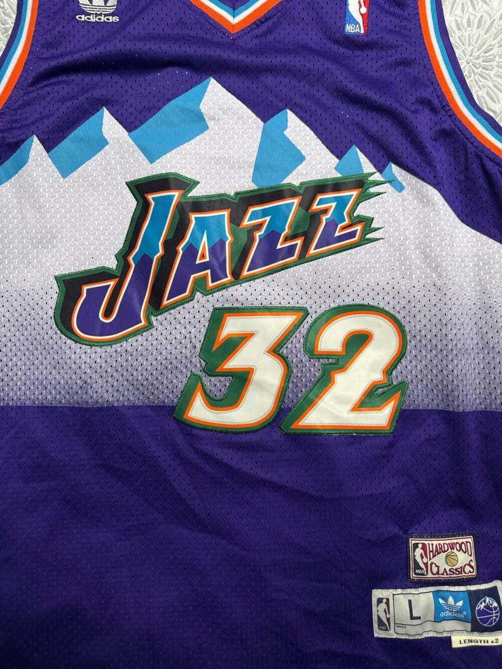 Adidas Karl Malone #32 Utah Jazz 1996-97 Hardwood Classics Jersey Size L